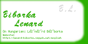 biborka lenard business card